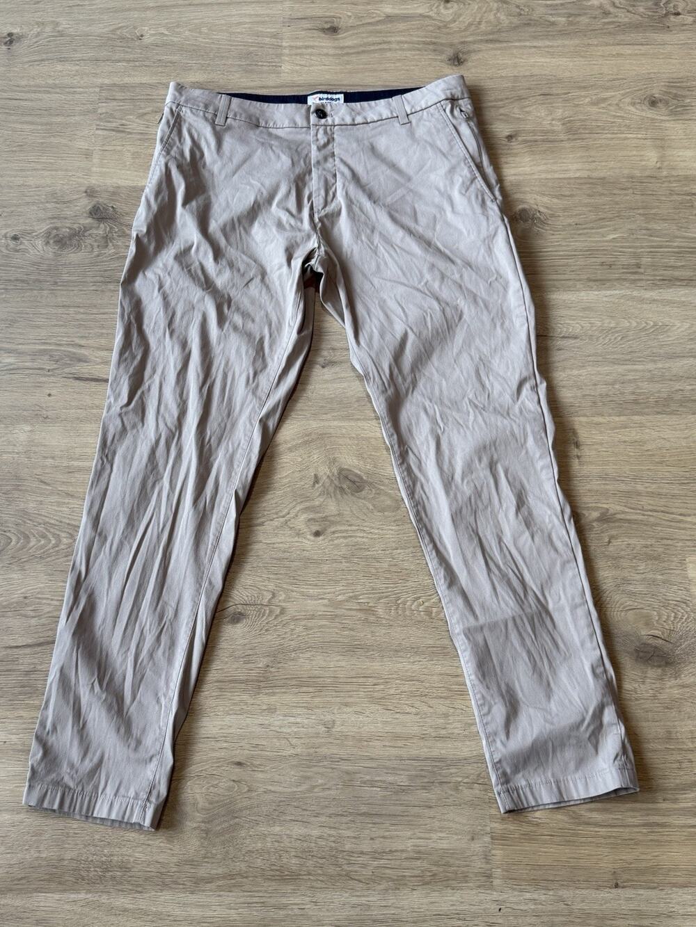 Bird Dogs Chino Pants Mens 36x32 Beige Straight Leg Stretch Golf Casual Chinos